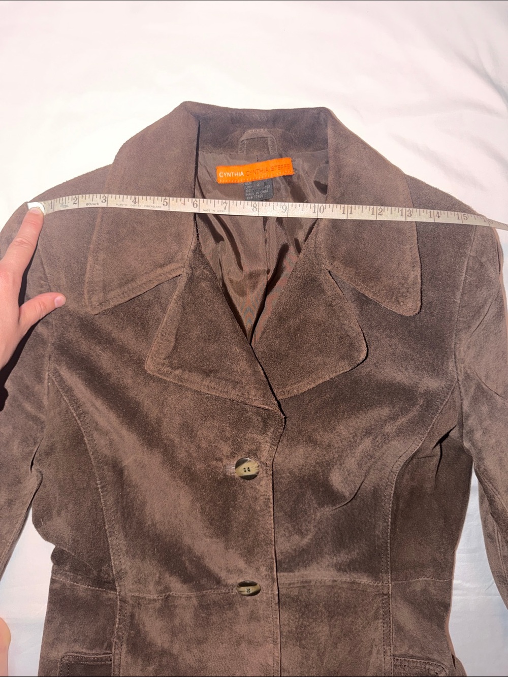 Cynthia Steffe Genuine Brown Suede Coat, size 2 - Picture 13 of 16